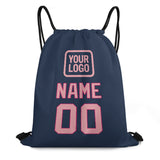 Custom Blue Light Pink Drawstring Bag