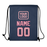 Custom Blue Light Pink Drawstring Bag