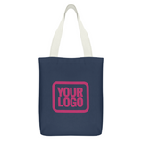 Custom Blue Light Pink Canvas Tote Bag