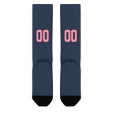 Custom Blue Light Pink Knee-High Sock