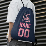 Custom Blue Light Pink Drawstring Bag