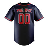 Custom Blue & Red Colors Design Sports Baseball Jersey