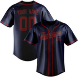 Custom Blue & Crimson Red Colors Design Sports Baseball Jersey