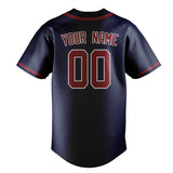 Custom Blue & Crimson Red Colors Design Sports Baseball Jersey