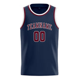 Custom Blue & Crimson Red Colors Design Sports Basketball Jersey