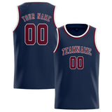 Custom Blue & Crimson Red Colors Design Sports Basketball Jersey