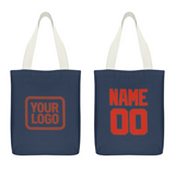 Custom Blue Orange Red Canvas Tote Bag
