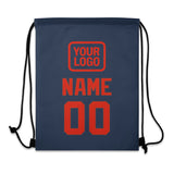 Custom Blue Orange Red Drawstring Bag