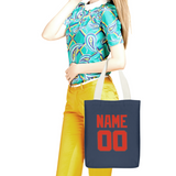 Custom Blue Orange Red Canvas Tote Bag