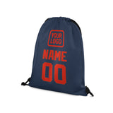 Custom Blue Orange Red Drawstring Bag
