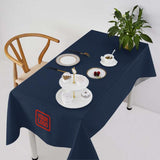Custom Blue Coral Red Square Table Cloth