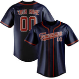 Custom Blue & Coral Red Colors Design Sports Baseball Jersey