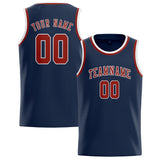 Custom Blue & Coral Red Colors Design Sports Basketball Jersey