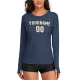 Custom Blue Cream Women's Long-Sleeve Shirt
