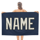 Custom Blue Cream Beach Towel