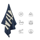 Custom Blue Cream Beach Towel