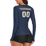 Custom Blue Cream Women's Long-Sleeve Shirt