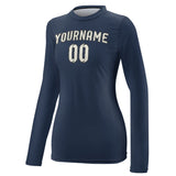 Custom Blue Cream Women's Long-Sleeve Shirt