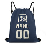 Custom Blue Cream Drawstring Bag