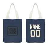 Custom Blue Cream Canvas Tote Bag