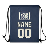 Custom Blue Cream Drawstring Bag