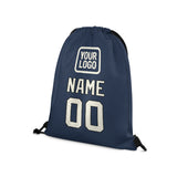 Custom Blue Cream Drawstring Bag