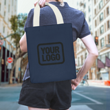 Custom Blue Cream Canvas Tote Bag