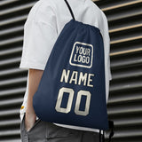 Custom Blue Cream Drawstring Bag