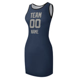 Custom Blue Gray Sleeveless Vest Dress