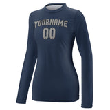 Custom Blue Gray Women's Long-Sleeve Shirt
