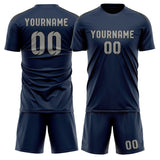 Custom Blue Gray Soccer Jersey
