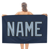 Custom Blue Light Blue Beach Towel