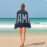 Custom Blue Light Blue Beach Towel