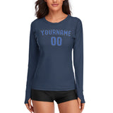 Custom Blue Sky Blue Women's Long-Sleeve Shirt