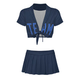 Custom Blue Sky Blue Cheerleading Uniform Set