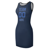 Custom Blue Sky Blue Sleeveless Vest Dress