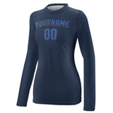 Custom Blue Sky Blue Women's Long-Sleeve Shirt