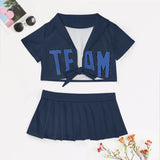 Custom Blue Sky Blue Cheerleading Uniform Set