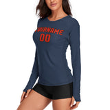 Custom Blue Orange Red Women's Long-Sleeve Shirt