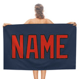 Custom Blue Orange Red Beach Towel