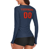Custom Blue Orange Red Women's Long-Sleeve Shirt
