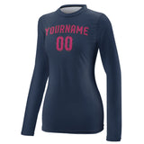 Custom Blue Pink Women's Long-Sleeve Shirt