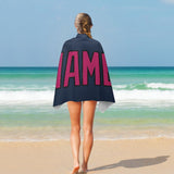 Custom Blue Pink Beach Towel