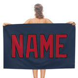 Custom Blue Red Beach Towel