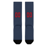 Custom Blue Red Knee-High Sock