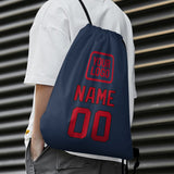 Custom Blue Red Drawstring Bag