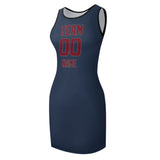 Custom Blue Crimson Red Sleeveless Vest Dress