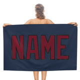 Custom Blue Crimson Red Beach Towel