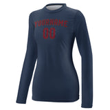 Custom Blue Crimson Red Women's Long-Sleeve Shirt