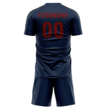 Custom Blue Crimson Red Soccer Jersey